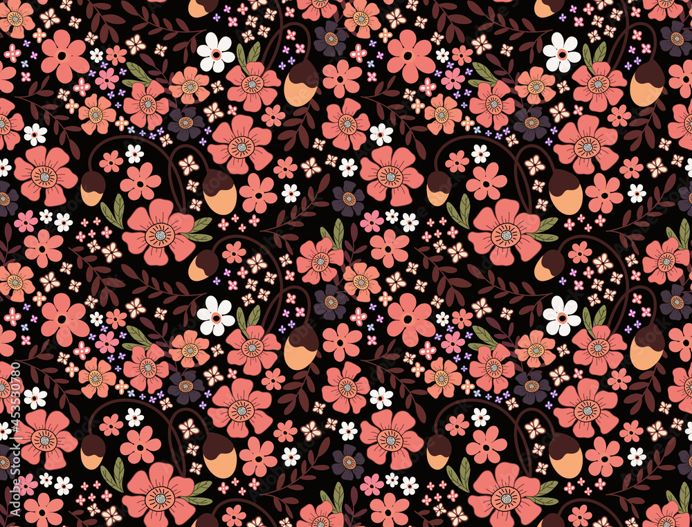 Seamless flower pattern. Flower illustration design pattern.