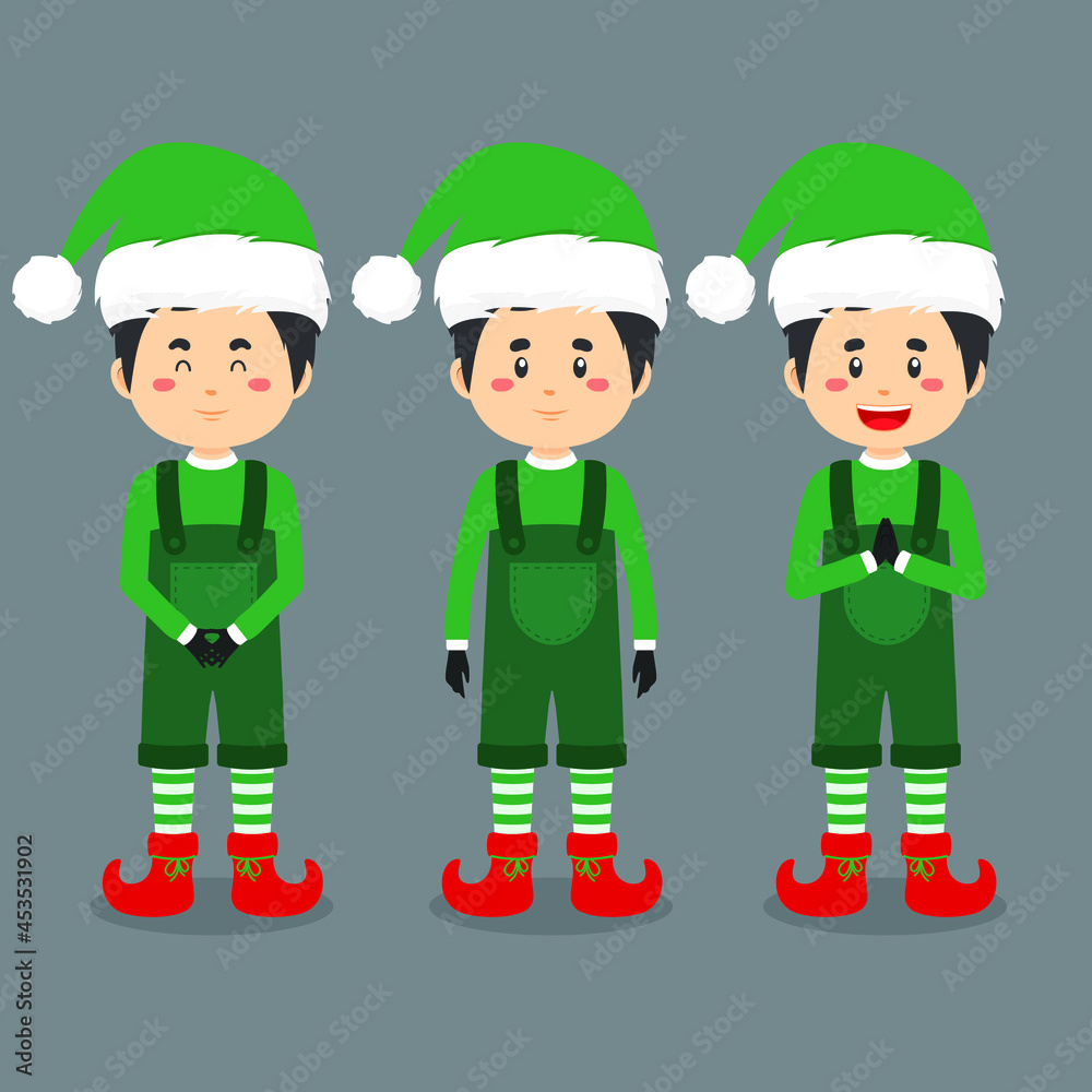 Character Wearing Elf Costume with Various Expression Character Wearing Elf Costume with Various Expression