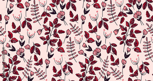 Seamless flower pattern. Flower illustration design pattern.