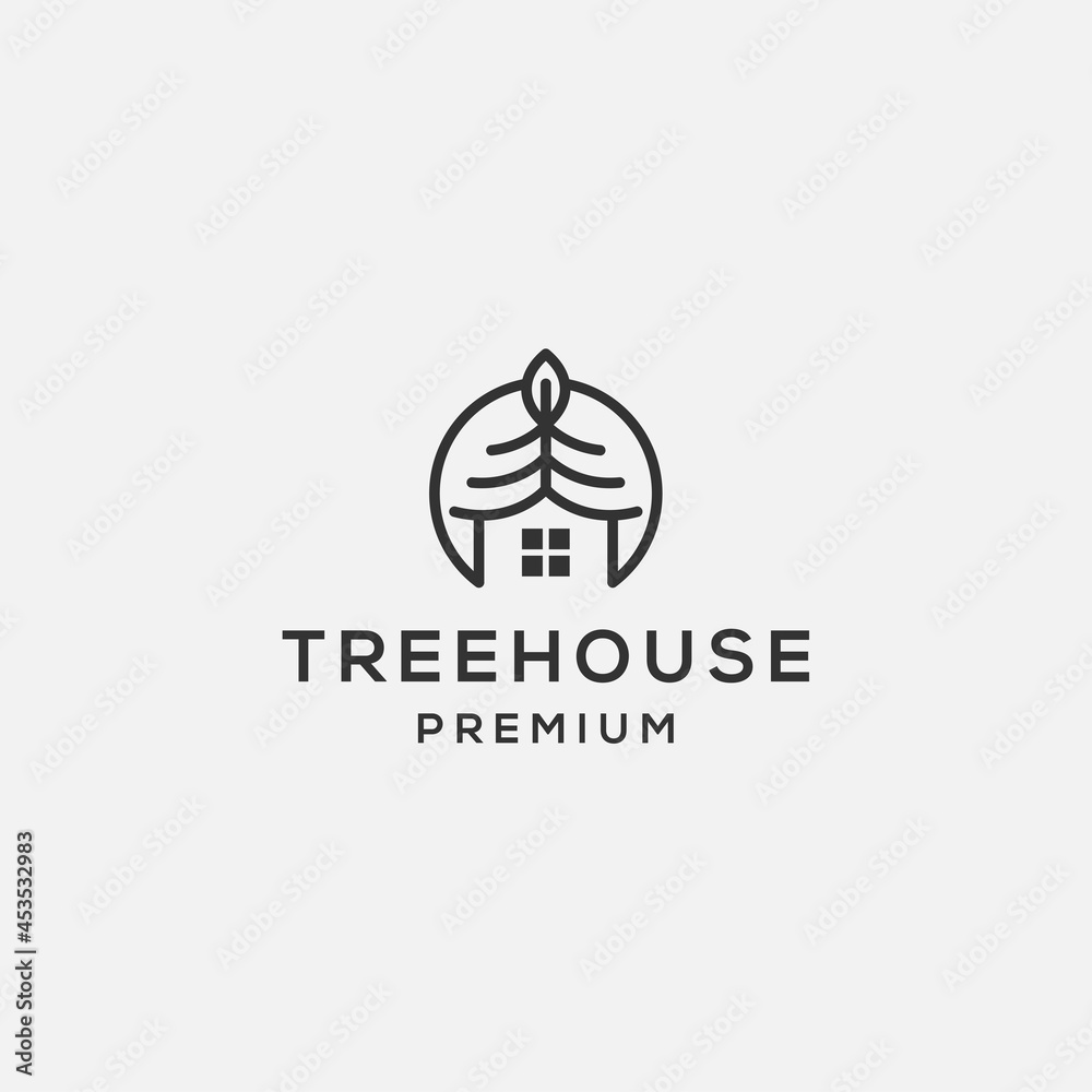 Obraz premium Tree house liner logo design
