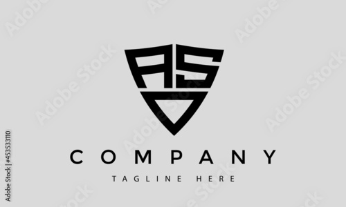 ASO letters creative logo with shield