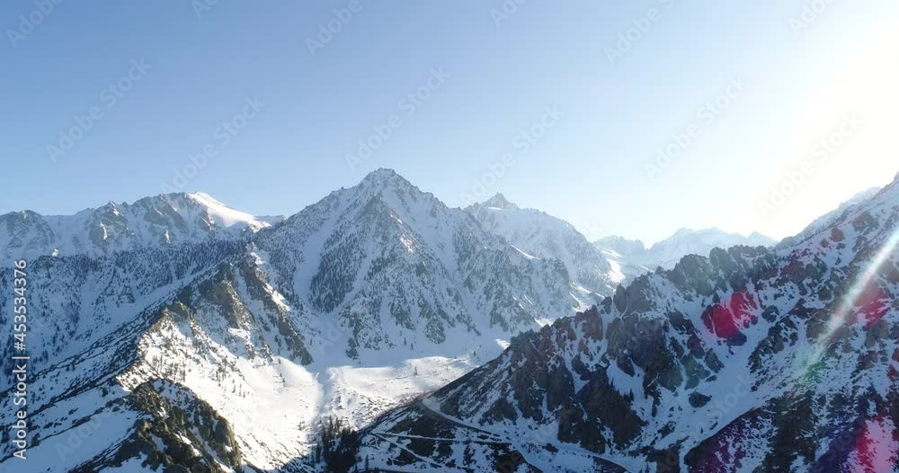 Aerial Snow on mountain peaks, Lone Pine Desert, California
Aerial Snow on mountain peaks, Lone Pine Desert, California