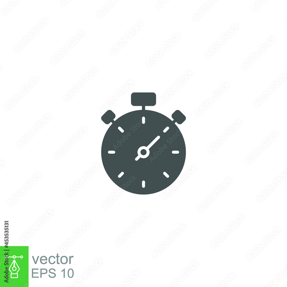 Timer, stopwatch, sport icon. countdown measurement. Second and minute counting. Glyph style, solid pictogram logo for app and website. Vector illustration. Design on white background EPS 10 Timer, stopwatch, sport icon. countdown measurement. Second and minute counting. Glyph style, solid pictogram logo for app and website. Vector illustration. Design on white background EPS 10