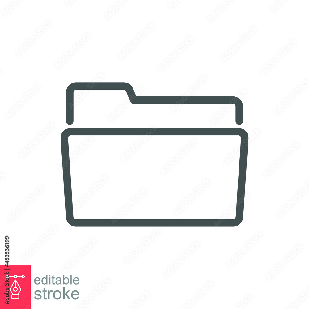 Folder line icon. File storage, files organizer. Project portfolio. Job Directory. Simple style pictogram for web, mobile and app. Editable stroke Vector illustration Design on white background EPS 10