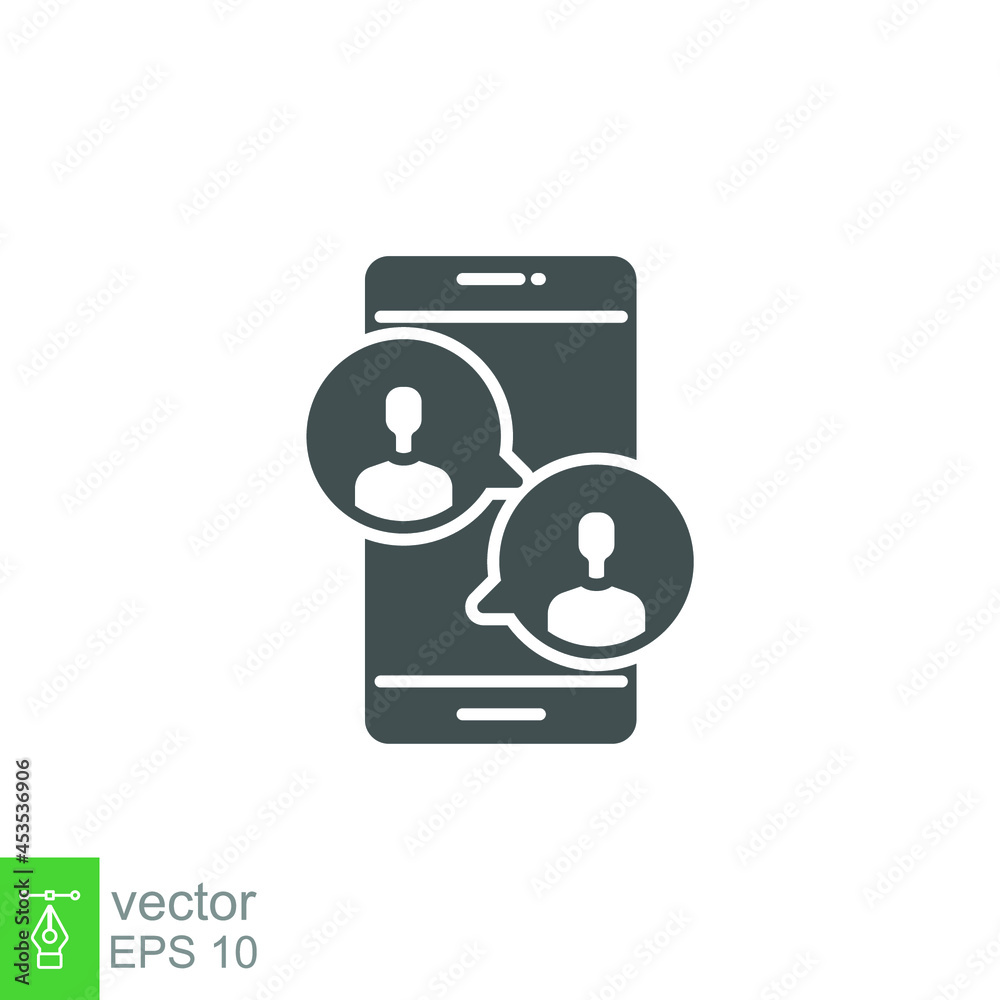online meetup solid icon. Two people in dialog discussion group. Distant work. Online business chat, meet up together using tablet or smartphones Vector illustration Design on white background EPS 10 online meetup solid icon. Two people in dialog discussion group. Distant work. Online business chat, meet up together using tablet or smartphones Vector illustration Design on white background EPS 10