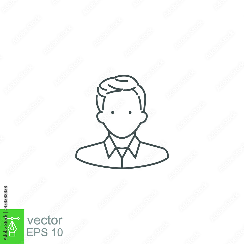 Slicked back line icon. vintage male hairstyle barber shop logo. Men's hairstyle short length. vector illustration design on white background. EPS 10