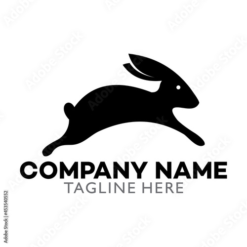 rabbit silhouette logo concept