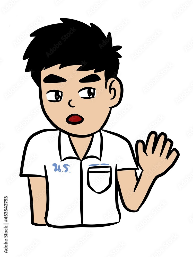 cute man cartoon on white background