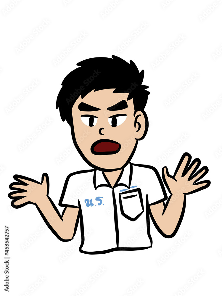 cute man cartoon on white background