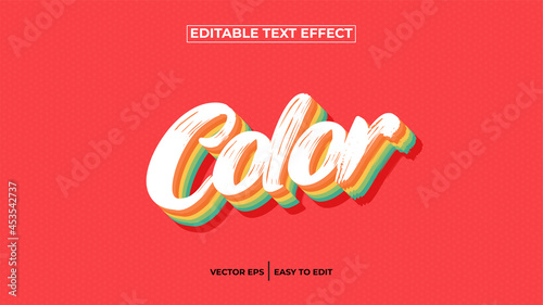 text color effect illustrator 3d Colorfull