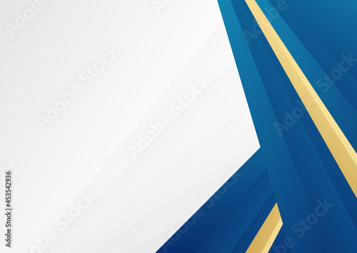 Blue gold abstract background. Abstract polygonal pattern luxury dark blue with gold background