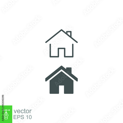 small house icon. Elements of architecture for real estate concept. stay home symbol. Home buying budget for mortgage logo line and solid style. Vector illustration. design on white background. EPS 10