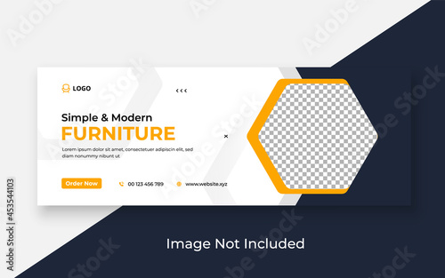Furniture sale Facebook cover photo and social media web banner template
