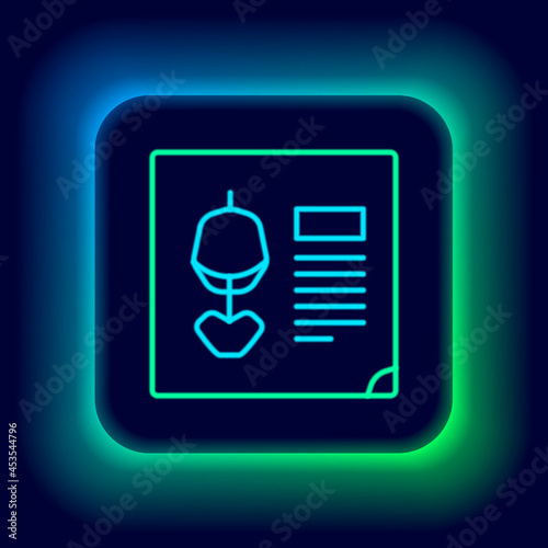 Glowing neon line X-ray shots icon isolated on black background. Colorful outline concept. Vector