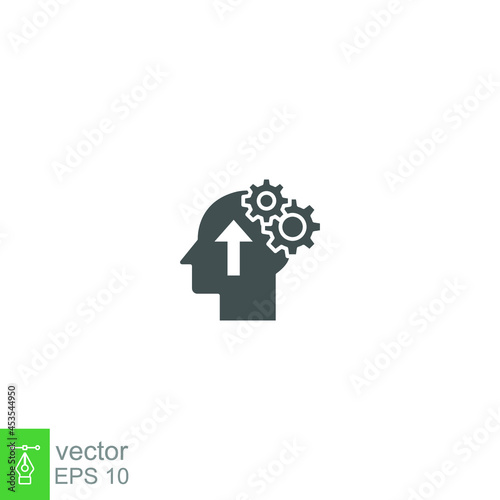 Cognitivity icon, improvement cognitive ability, human brain mental strength, Brainstorming   analytical mindset solving. solid style pictogram. vector illustration. design on white background. EPS 10 photo