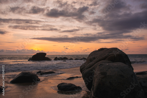 Sunset on an empty beach