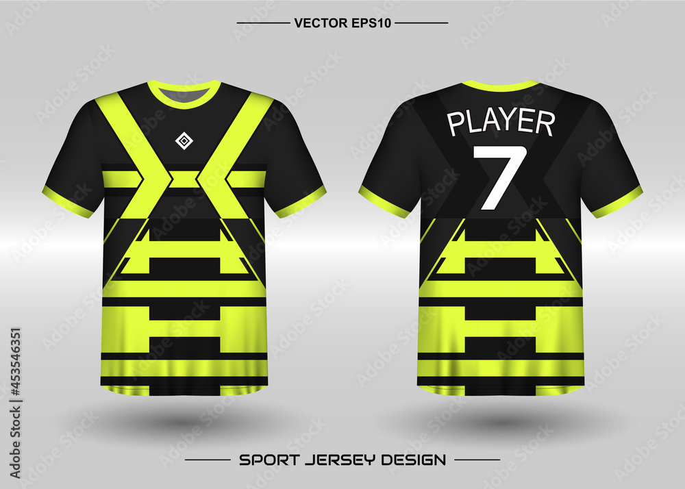 Premium Vector  Yellow black sports jersey template for team uniforms and  soccer t shirt design