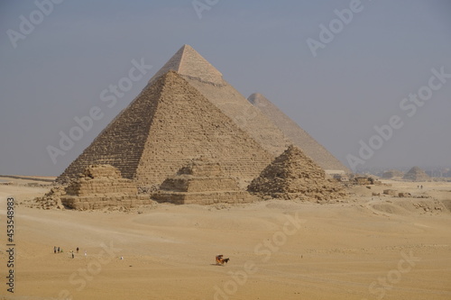 Egypt Cairo - The three main pyramids at Giza together with subsidiary pyramids