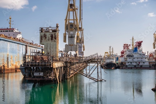 Dry dock in the  Chernomorsk Shipyard photo