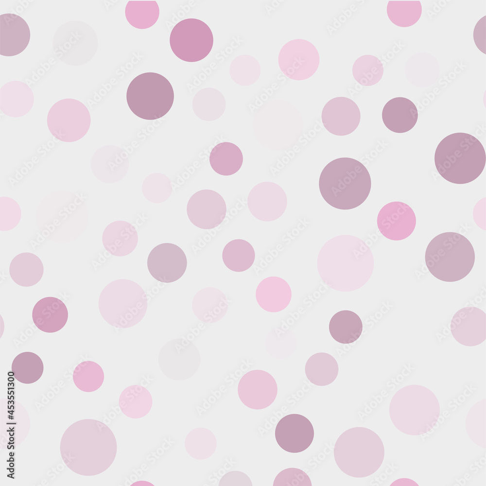 Seamless pattern with purple circles on white background. Vector