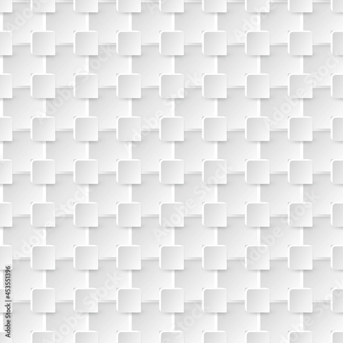 3D Tile seamless pattern design. White motifs background. illustration EPS10