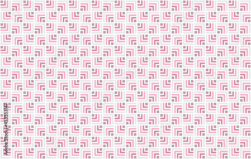 Seamless geometric abstract pattern. Old pink color stacked square outline on white background.Vector illustration background. For polo shirt patchwork textile wrapping cloth silk scarf bandana