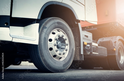 Semi Truck Truck Wheels Tires. Industry Shipping Freight Truck Transportation. 