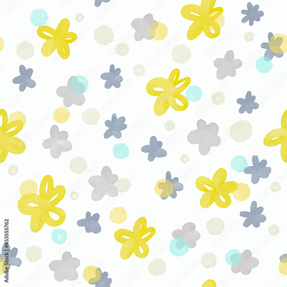 Obraz premium Seamless pattern with cute flowers. Texture for wallpaper, fabric, wrapping paper.