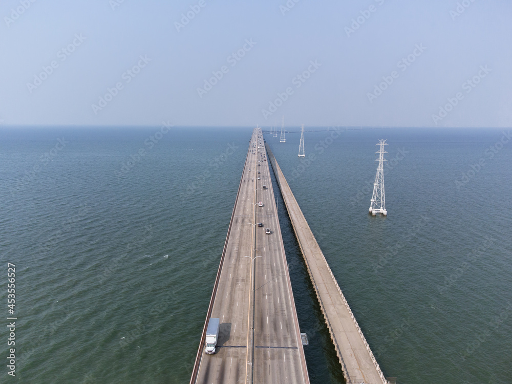 San Mateo Bridge from Above During the Day San Mateo Bridge from Above During the Day