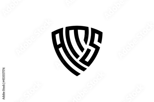 ams creative letter shield logo design vector icon illustration photo