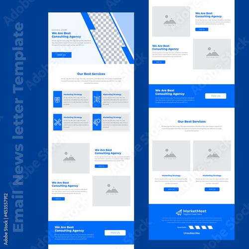 Marketing Email Newsletter Template for a corporate brand is perfect to cover all types of professional emails campaign