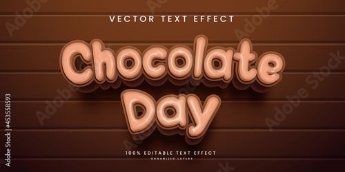 Editable text effect in chocolate day style