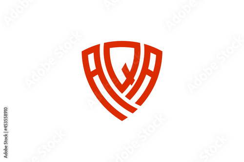 aqa creative letter shield logo design vector icon illustration	
 photo