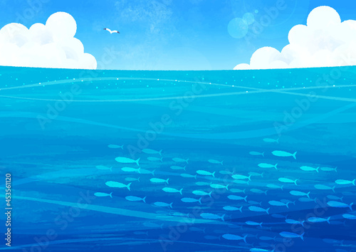 海と入道雲 横長