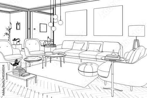Contemporary Furniture & Decor (sketch) - 3d Visualization