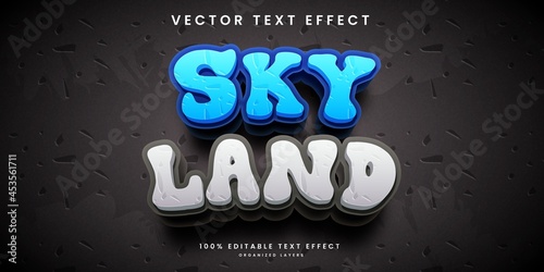 Editable text effect in Skyland style
