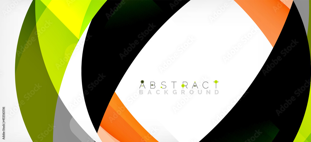 Geometric abstract background. Circle created with overlapping color shapes. Vector Illustration For Wallpaper, Banner, Background, Landing Page Geometric abstract background. Circle created with overlapping color shapes. Vector Illustration For Wallpaper, Banner, Background, Landing Page