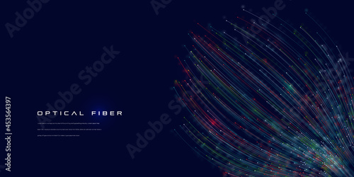 Fiber optics, data transformation vector background. big data technology, future of internet vector background design. Cyber circuit future technology background.
