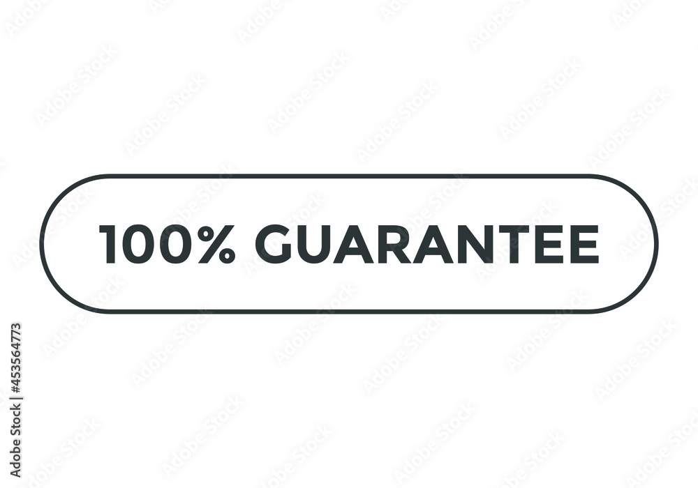 100% guarantee text label banner. web button template. sign icon