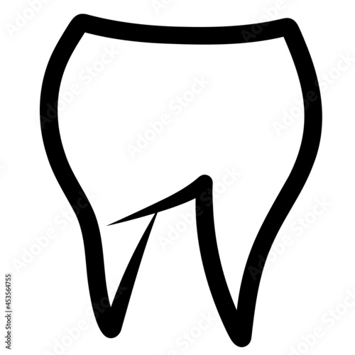 Vector illustration of a molar tooth in a dynamic style. Can be used as a logo for dentist ambulance