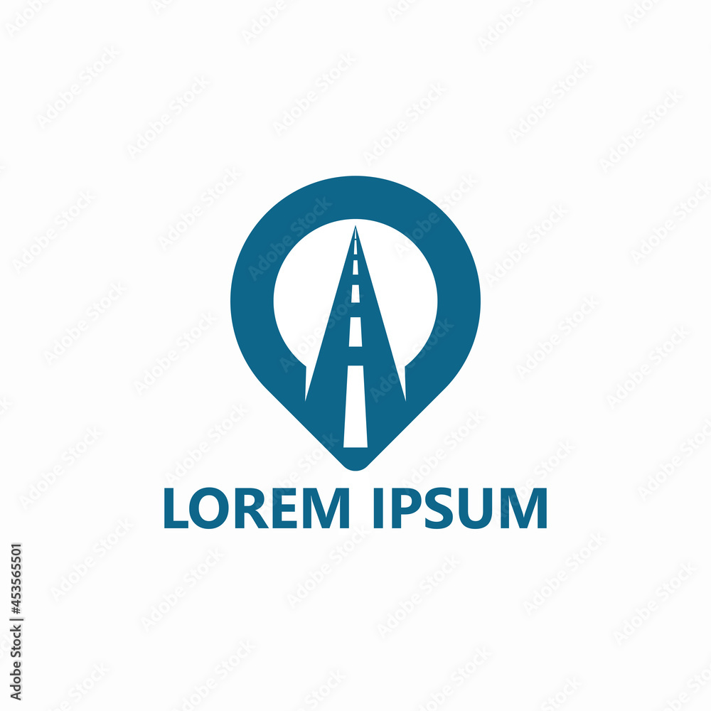 Pin road logo template design Pin road logo template design