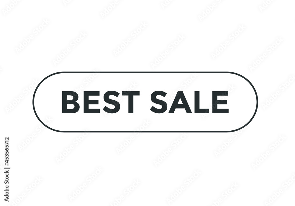best sale text sign icon. rounded stroke template. black color text