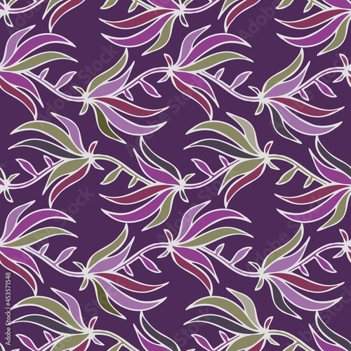 Vector seamless colorful design pattern botanical cute spring flowers in vertical lines