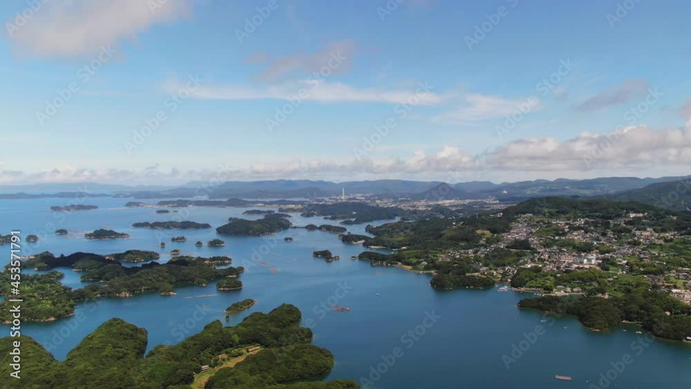 夏の九十九島の空撮 夏の九十九島の空撮