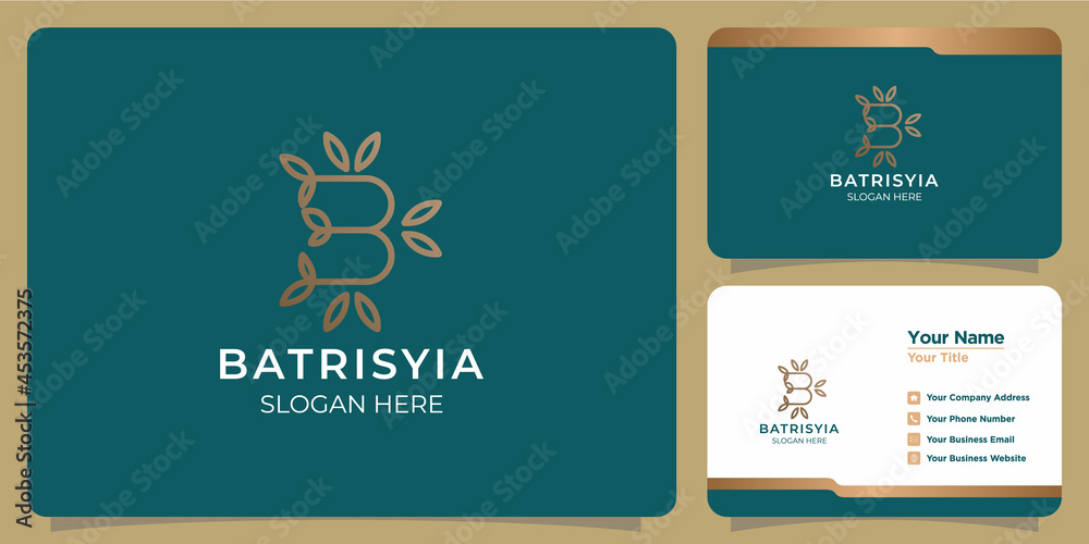 Set of feminine B letter template logos for hand drawn beauty and business cards Set of feminine B letter template logos for hand drawn beauty and business cards