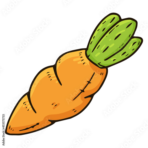 Carrot icon. Vector illustration of a toy fabric carrot. Hand drawn soft toy carrot.