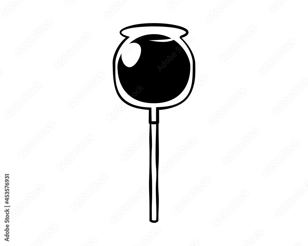 夏祭りのイラスト素材 りんご飴 モノクロ線画 Stock Vector Adobe Stock