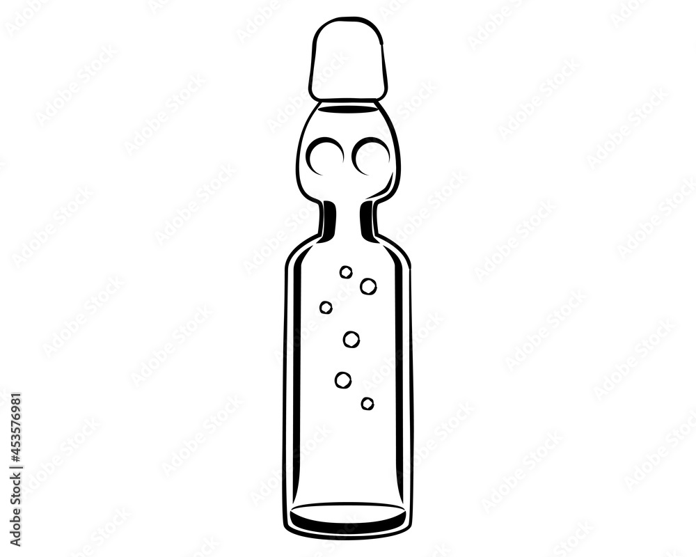 夏祭りのイラスト素材 ラムネ モノクロ線画 Vector De Stock Adobe Stock