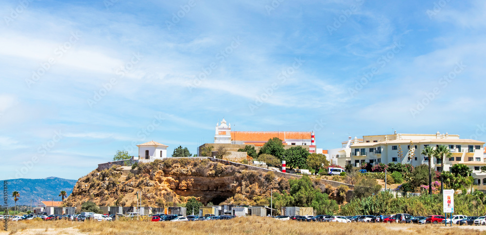 Church of Our Lady of Conception on top of a hill in Ferragudo, Algarve, Portugal
