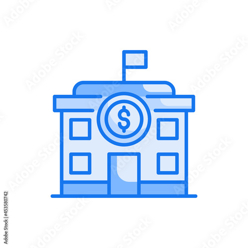 Private school vector blue colour icon style illustration. EPS 10 file